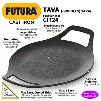 Hawkins Cast Iron Tava 24 cm