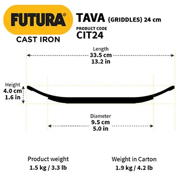 Hawkins Cast Iron Tava 24 cm