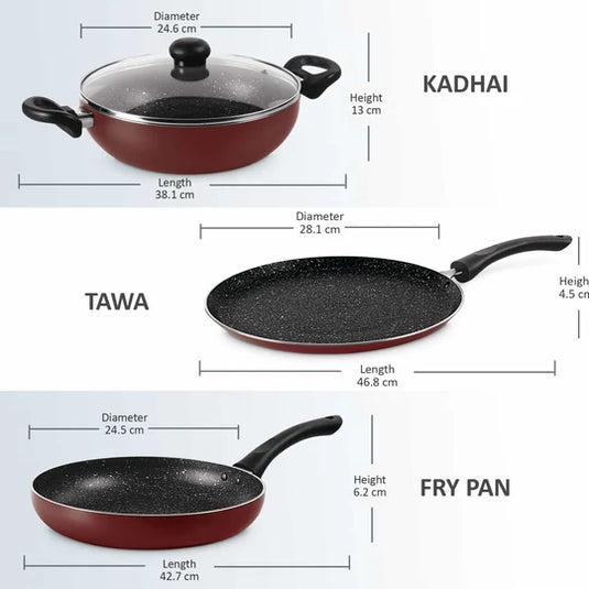 Milton Pro Cook Granito Induction My Kitchen Set – 3-Piece