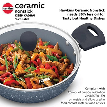 Hawkins Ceramic Nonstick Deep Kadhai