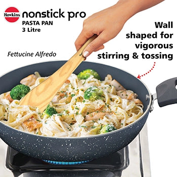 Hawkins Induction Compatible Ceramic Nonstick Pasta Pan 26 cm with Glass Lid