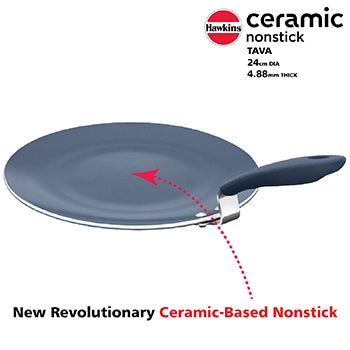 Hawkins Ceramic Nonstick Tava – Heavy-Duty, Even Heating Cookware