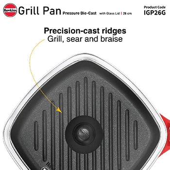 Die Cast Grill Pan with Glass Lid