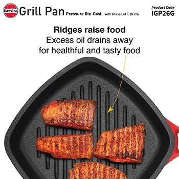 Die Cast Grill Pan with Glass Lid