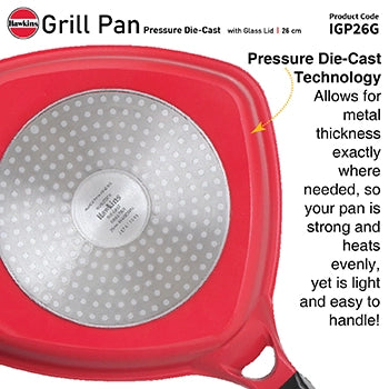 Die Cast Grill Pan with Glass Lid