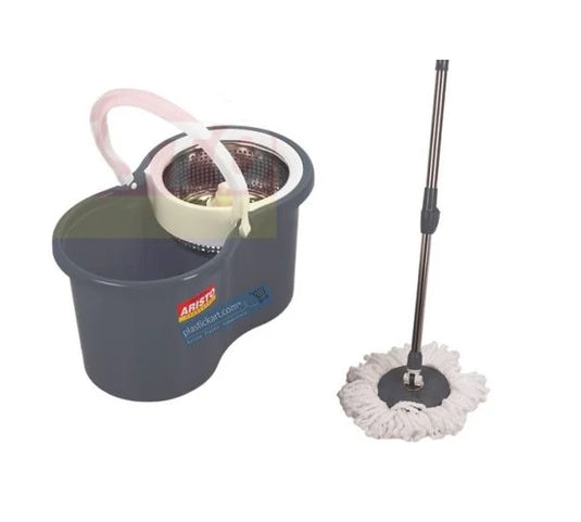 Aristo Magik Spin Mop Bucket with Steel Spin Jar Multicolor