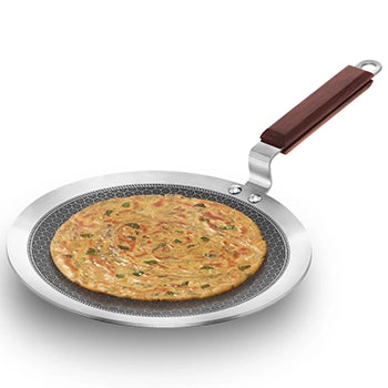 Induction Compatible SS Tri-ply Tava with Shielded Nonstick