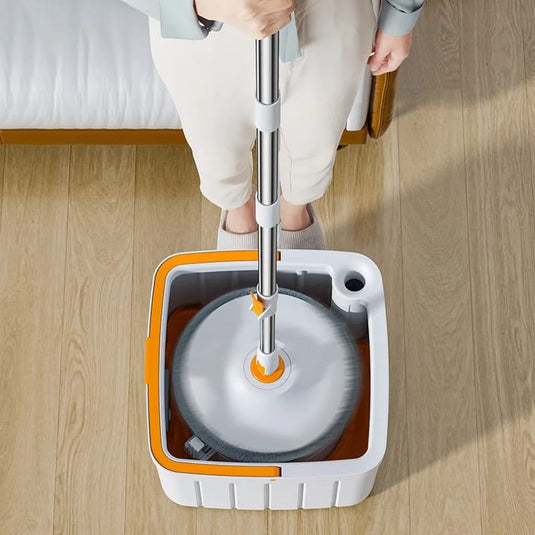 Janta Plastics PrimeSpin 360° Ultra-Efficient Spin Mop with Hands-Free Wringing and Advanced Microfiber Technology for Easy Floor Cleaning and Quick Drying