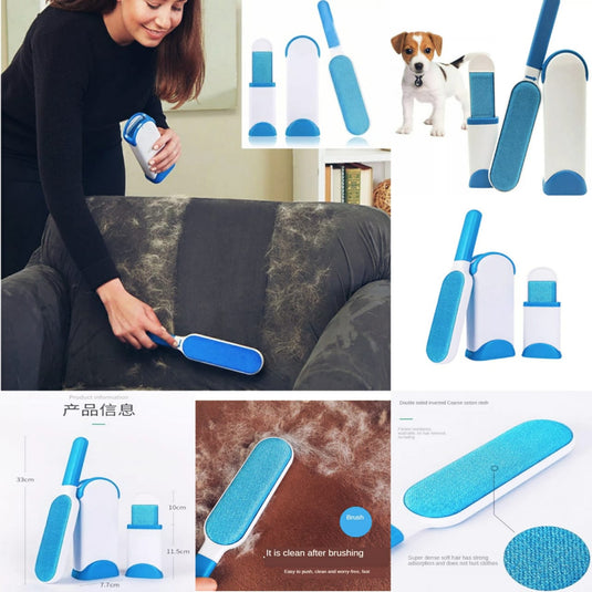 Janta Plastics Premium Pet Hair Remover Brush with Self-Cleaning Mechanism for Effortless Hair Removal from Furniture, Carpets, and Clothing